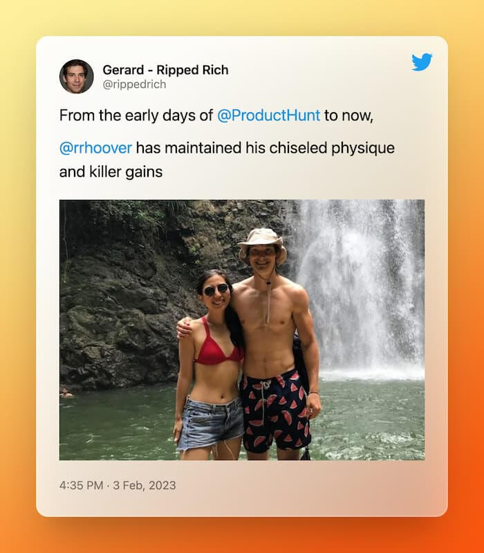Ripped Rich Fit and Wealthy Ryan Hoover Product Hunt